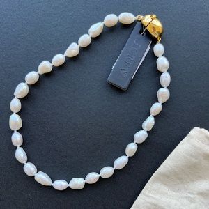 J.Crew Freshwater pearl and gold necklace